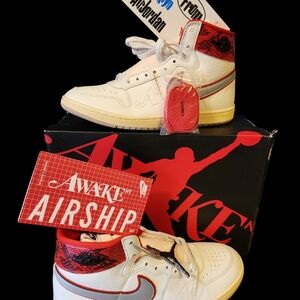 Nike Airship Awake Red and White Athletic Shoes